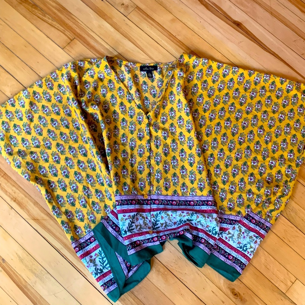Melissa Paige Mustard Floral Blouse